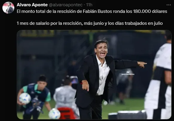 Dinero pagado por Fabián Bustos (Foto: X).