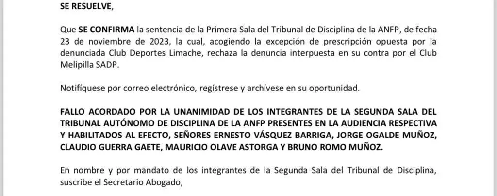 El fallo en contra de Melipilla y a favor de Limache (@RodrigoQta)