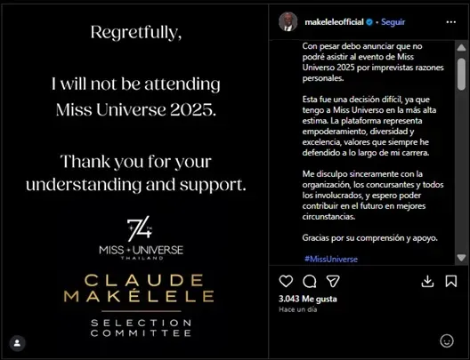 La publicación de Makélélé en Instagram.