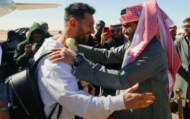 Lionel Messi en su viaje a Arabia Saudita a principios de mayo último.