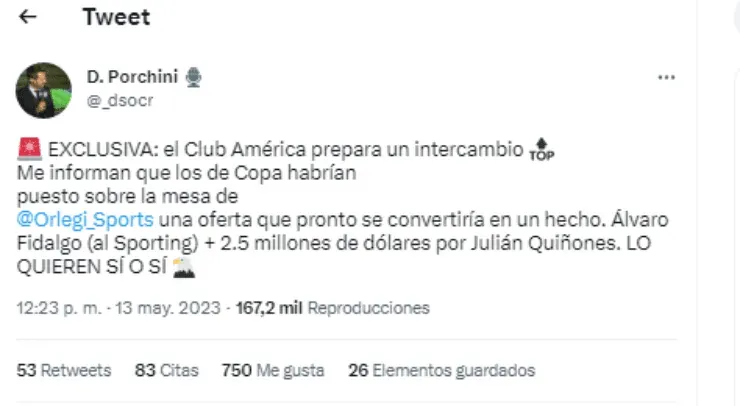 El rumor sobre un trueque entre Fidalgo y Quiñones es FALSO. (Captura)