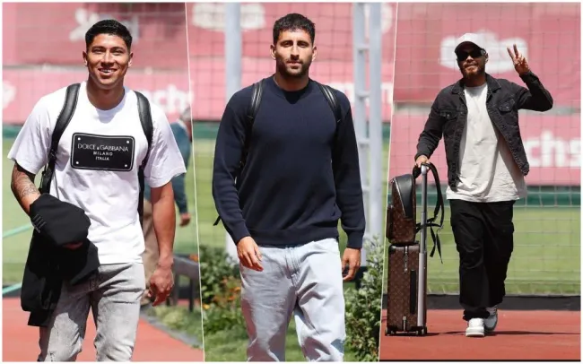 Brayan Cortés, Guillermo Maripán y Paulo Díaz con la selección chilena. Fotos: La Roja.