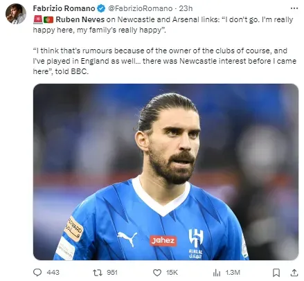 Neves on a potential Newcastle move