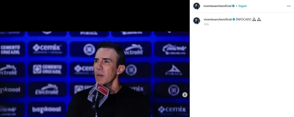 Vicente Sánchez advirtió a Toluca con una sola palabra en la previa al juego contra Cruz Azul. Noticias en tiempo real