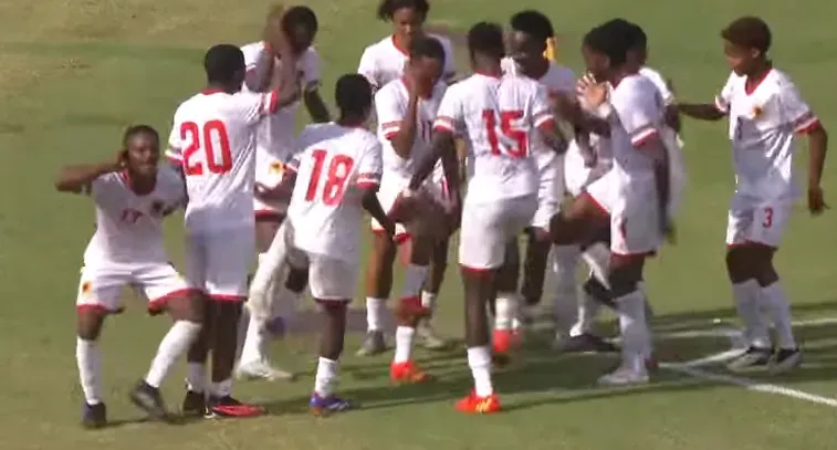 Palanquinhas celebram golo ante Moçambique. Foto: Reprodução/CAF TV