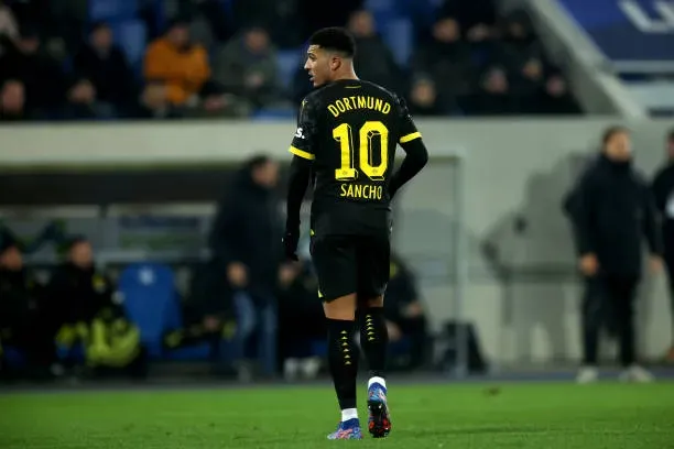 Jadon Sancho, hoy en Borussia Dortmund, no volvería a vestir la camiseta del United. (Photo by Alex Grimm/Getty Images)