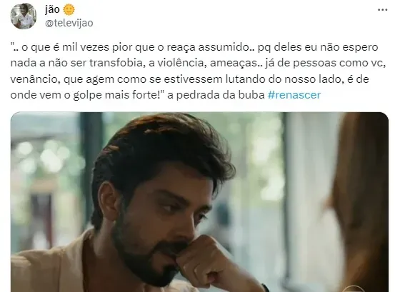 Web comenta sobre Buba e José Venâncio em Renascer