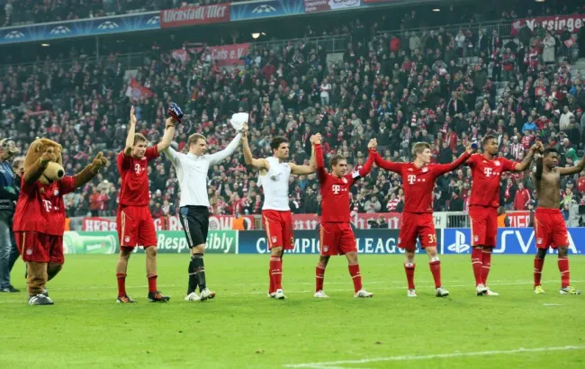 Bayer Munich’s players after 7-0 win against Basel .IMAGO / Bernd Müller