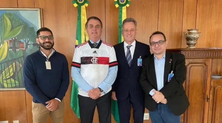 Landim foi até Brasília encontrar o presidente Jair Bolsonaro. Foto: Divulgação/Twitter