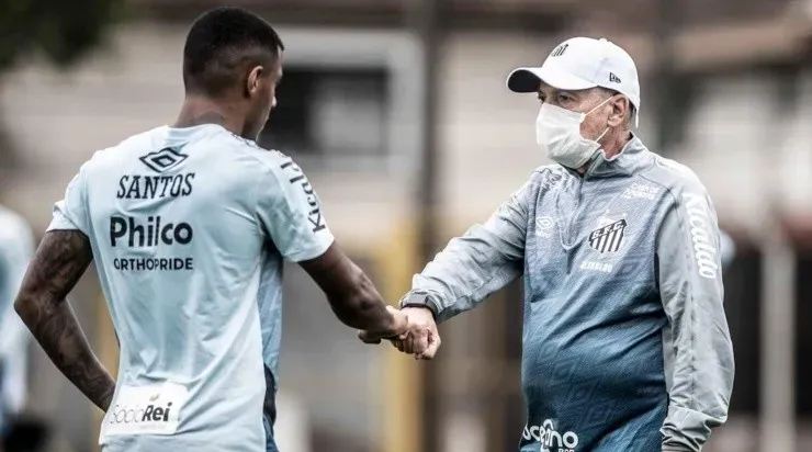 Jesualdo e Arthur. (Foto:Ivan Storti/Santos FC)