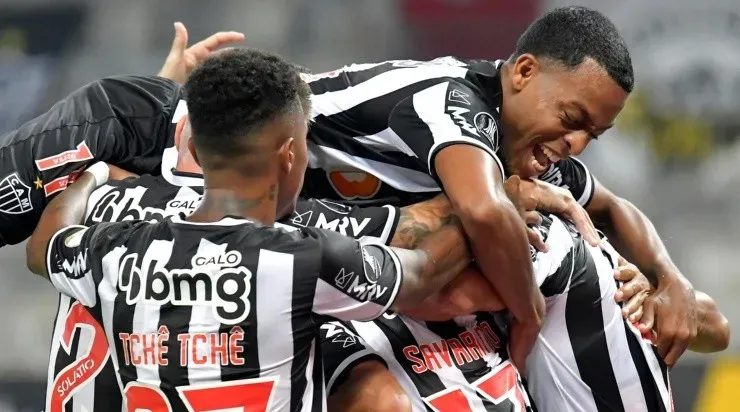 Jogadores do Atlético-MG comemoram gol pela Libertadores (Foto: Getty Images)