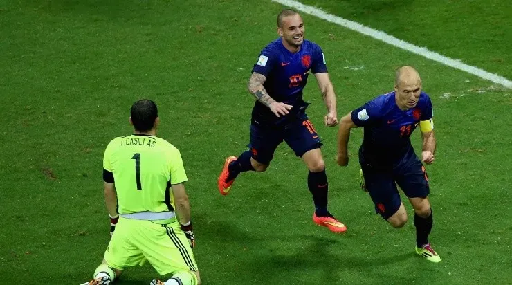 Foto: Jeff Gross/Getty Images – Espanha estreou em 2014 levando uma goleada da Holanda.