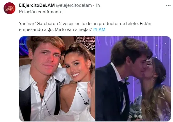 El tweet de LAM sobre lo que dijo Yanina Latorre acerca de Marcos Ginocchio y Julieta Poggio