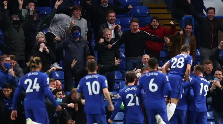 Jogadores do Chelsea comemoram gol (Foto: Getty Images)