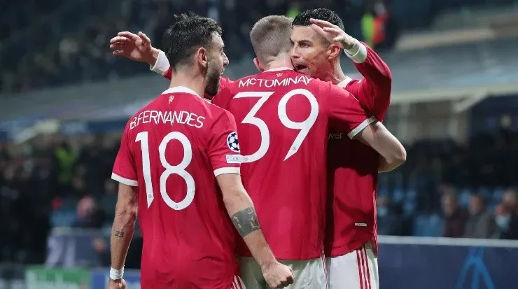 Jogadores do Manchester United comemoram gol (Foto: Getty Images)