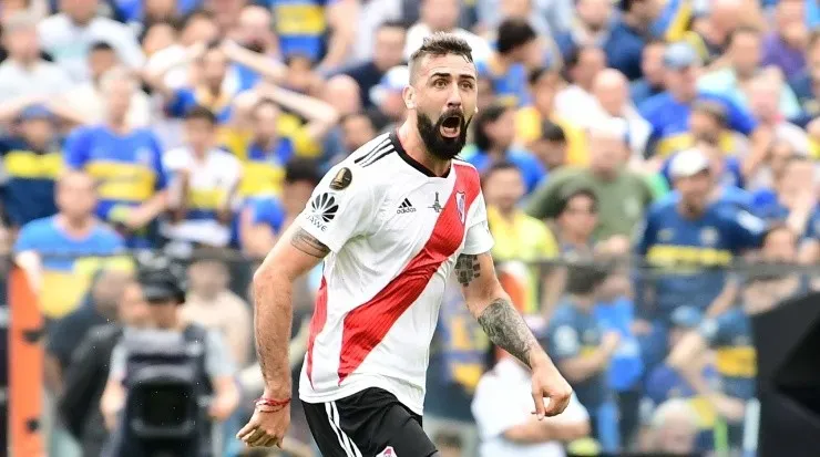 Pratto scored an important goal in the first leg of the Libertadores 2018 final (Getty).