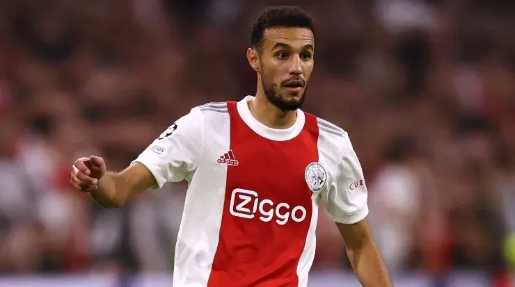 Noussair Mazraoui in action for Ajax. (Dean Mouhtaropoulos/Getty Images)