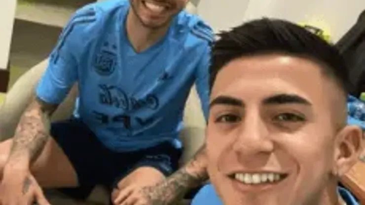 Almada y Correa, en Doha. (Foto: @thiago_almada23)