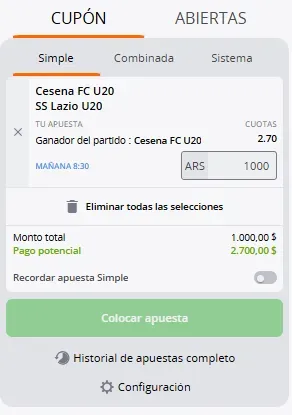 apuesta simple