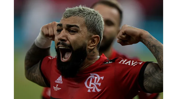 RJ - Rio de Janeiro - 22/05/2021 - CARIOCA 2021, FLAMENGO X FLUMINENSE - Gabigol jogador do Flamengo comemora seu gol durante partida contra o Fluminense no estadio Maracana pelo campeonato Carioca 2021. Foto: Thiago Ribeiro/AGIF
