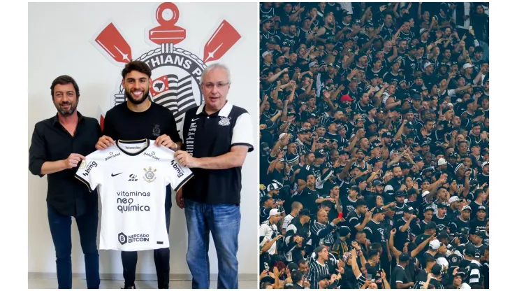 Fotos: (Rodrigo Coca/Ag. Corinthians/Alexandre Schneider)/Getty Images) - Yuri Alberto rasgou elogios à festa que a torcida do Corinthians fez na última terça, em jogo válido pela decisão na Copa Libertadores
