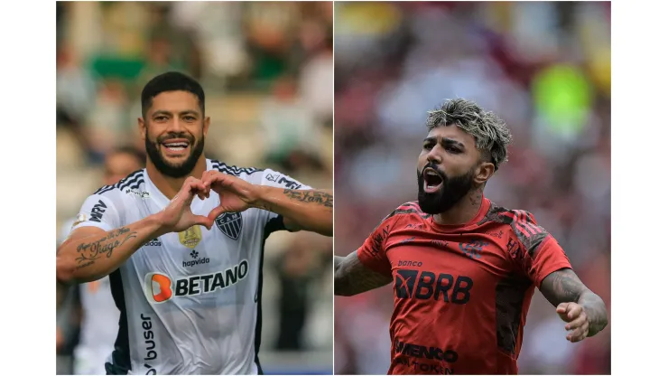 Fotos: (Luiz Erbes/AGIF/Thiago Ribeiro/AGIF) - Hulk, do Atlético, e Gabigol, do Flamengo, brigam por uma vaga na Copa do Mundo do Catar
