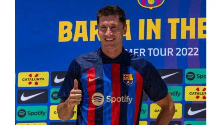 Reprodução/Barcelona - Robert Lewandowski, atacante do Barcelona
