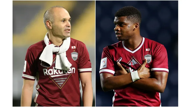 Fotos: (Masashi Hara/Getty Images/Pakawich Damrongkiattisak/Getty Images) - Iniesta e Lincoln atuaram juntos no Vissel Kobe, do Japão, antes do atacante ser emprestado ao Cruzeiro
