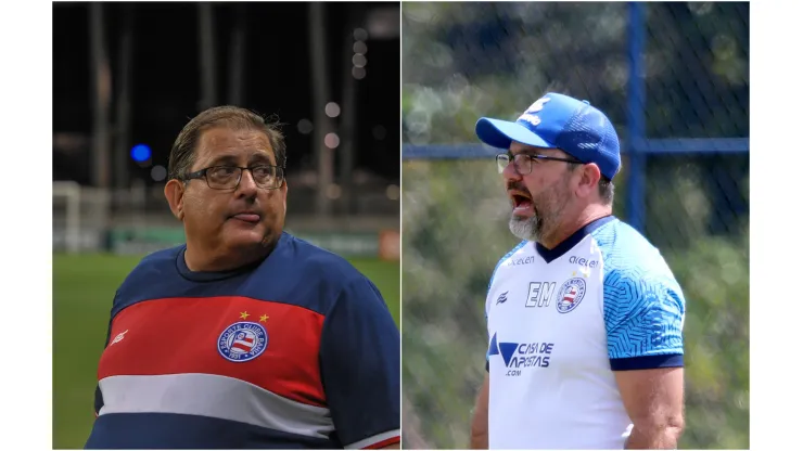 Foto: (Jhony Pinho/AGIF/Felipe Oliveira/EC Bahia) - Guto Ferreira e Enderson Moreira comandaram o Bahia nesta Série B até aqui
