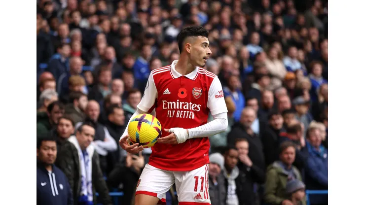 Ryan Pierse/ Getty Images- Gabriel Martinelli, atacante do Arsenal
