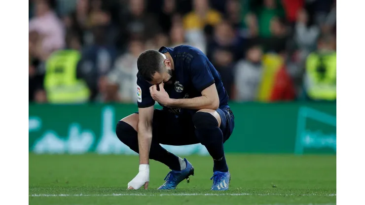 Fran Santiago/ Getty Images- Benzema, atacante do Real Madrid e da França
