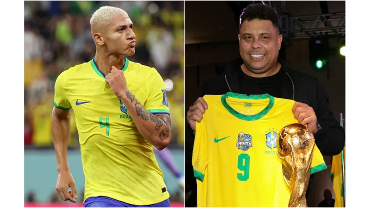 Fotos: (Francois Nel/Getty Images/Buda Mendes/Getty Images/ - Richarlison conheceu Ronaldo, um de seus ídolos na Seleção Brasileira, após as oitavas de final da Copa do Mundo
