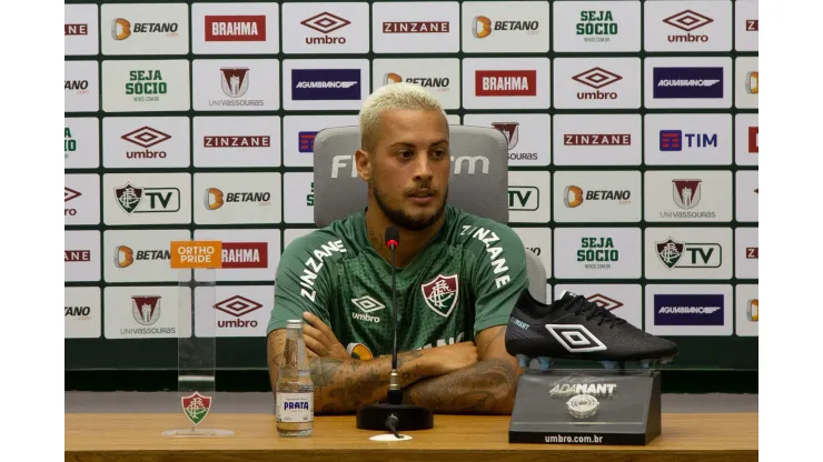 Foto: (Marcelo Gonçalves/FFC) - Guga concedeu entrevista coletiva no Fluminense nesta quarta (11)
