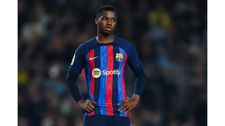 David Ramos/Getty Images- Ansu Fati, atacante do Barcelona
