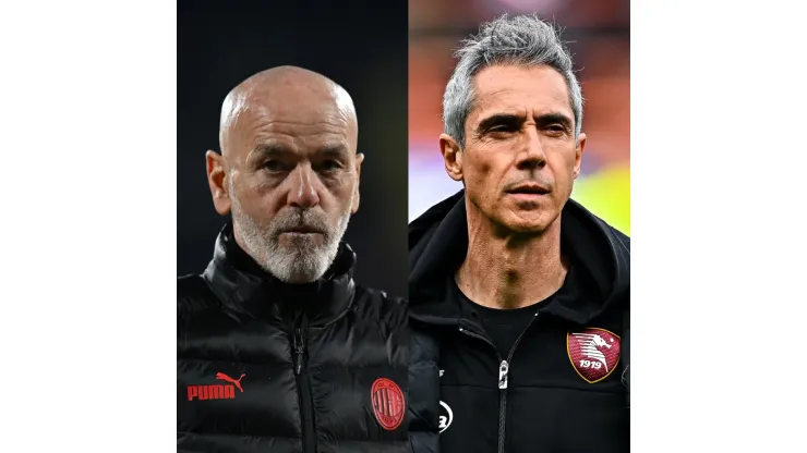 Alessandro Sabattini/Simone Arveda/ Getty Images- Stefano Pioli (Técnico do Milan) e Paulo Sousa (Técnico da Salernitana)
