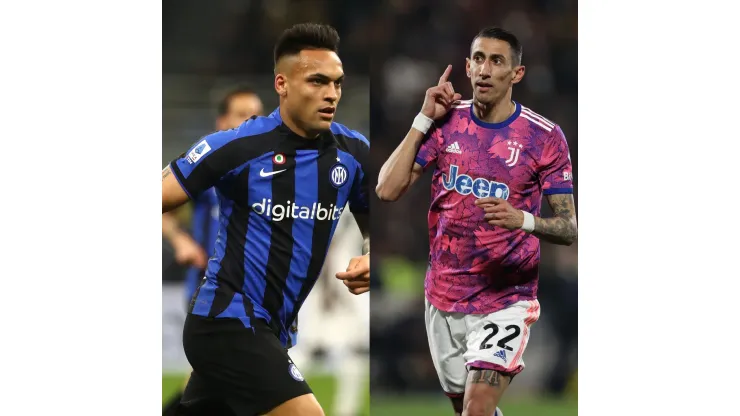 Marco Luzzani/Francesco Scaccianoce/ Getty Images- Lautaro Martinez (Inter) e Di Maria (Juventus)
