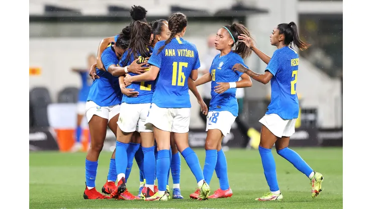 Mark Kolbe/Getty Images- Seleção Feminina durante amistoso contra a Australia
