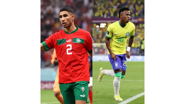 Getty Images- Hakimi e Vinícius Júnior 
