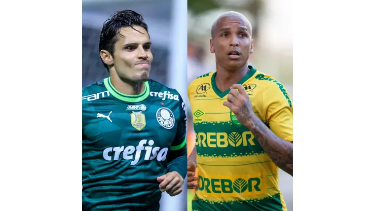 Marcello Zambrana/Gil Gomes/AGIF- Deyverson (Cuiabá) e Raphael Veiga (Palmeiras)
