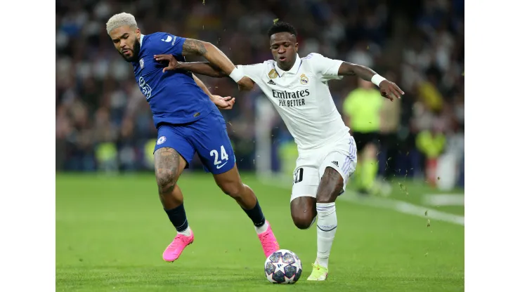 Florencia Tan Jun/Getty Images- Reece James ( Chelsea) e Vinícius Jr. (Real Madrid).
