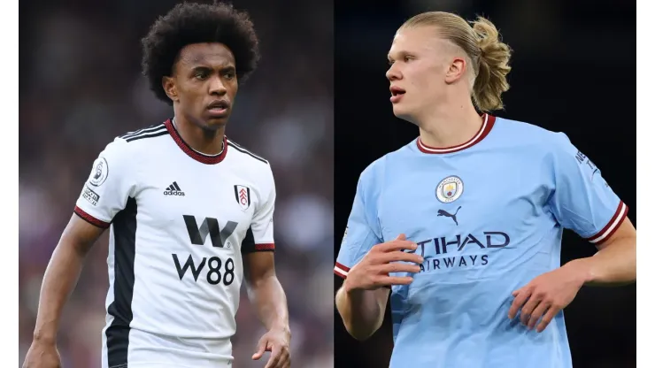 Alex Davidson /Catherine Ivill/ Getty Images- Willian (Fulham) e Erling Haaland (Manchester City)
