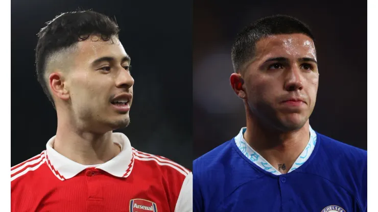 Julian Finney/Clive Rose/ Getty Images- Gabriel Martinelli (Arsenal) e Enzo Fernández (Chelsea)
