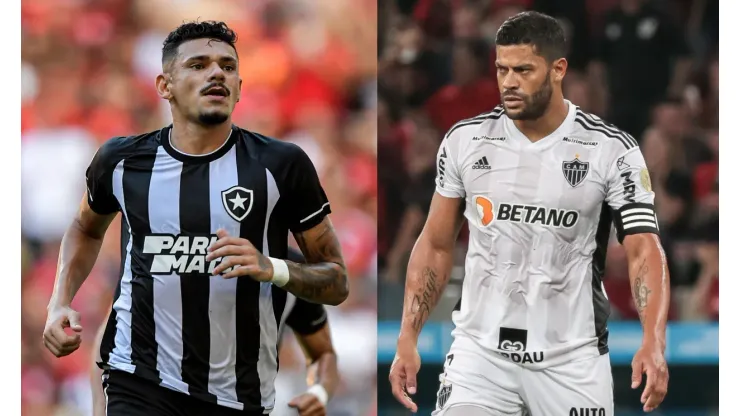 Thiago Ribeiro/Robson Mafra/AGIF- Tiquinho Soares (Botafogo) e Hulk (Atlético-MG).
