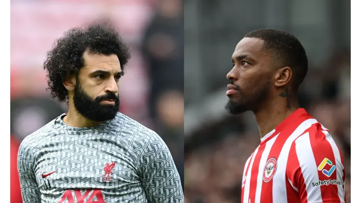 Michael Regan/Ryan Pierse/ Getty Images- Mohamed Salah (Liverpool) e Ivan Toney (Brentford).
