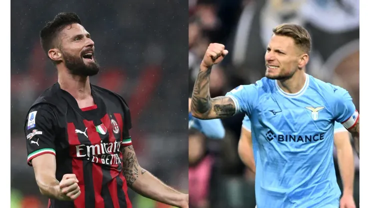 Marco Luzzani/Francesco Pecoraro/Getty Images- Olivier Giroud (Milan) e Ciro Immobile (Lazio)
