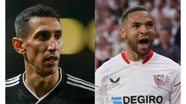 Octavio Passos/Gonzalo Arroyo Moreno/Getty Images- Di Maria (Juventus) e Youssef En-Nesyri (Sevilla).
