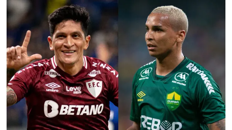 Fernando Moreno/Gil Gomes/AGIF- Germán Cano (Fluminense) e Deyverson (Cuiabá).
