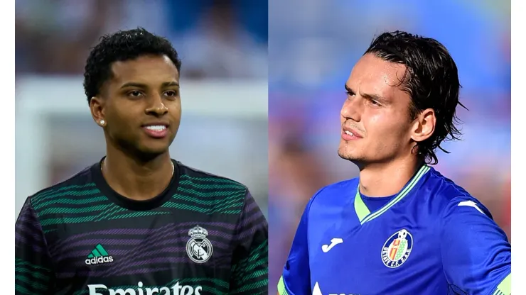 Ángel Martinez/Denis Doyle/Getty Images- Rodrygo (Real Madrid) e  Enes Unal (Getafe).
