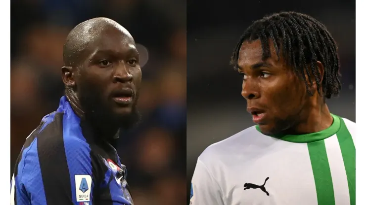 Alessandro Sabattini/Marco Luzzani/Getty Images- Romelo Lukaku (Inter) e Armand Lauriente (Sassuolo)
