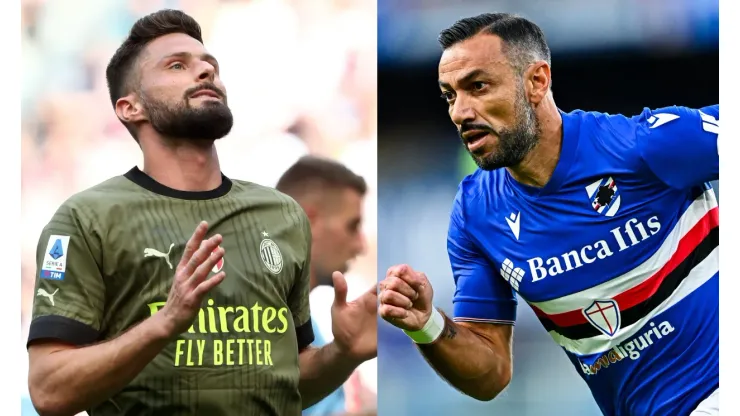 Marco Luzzani/	Simone Arveda/ Getty Images- Giroud (Milan) e Quagliarella (Sampdoria).
